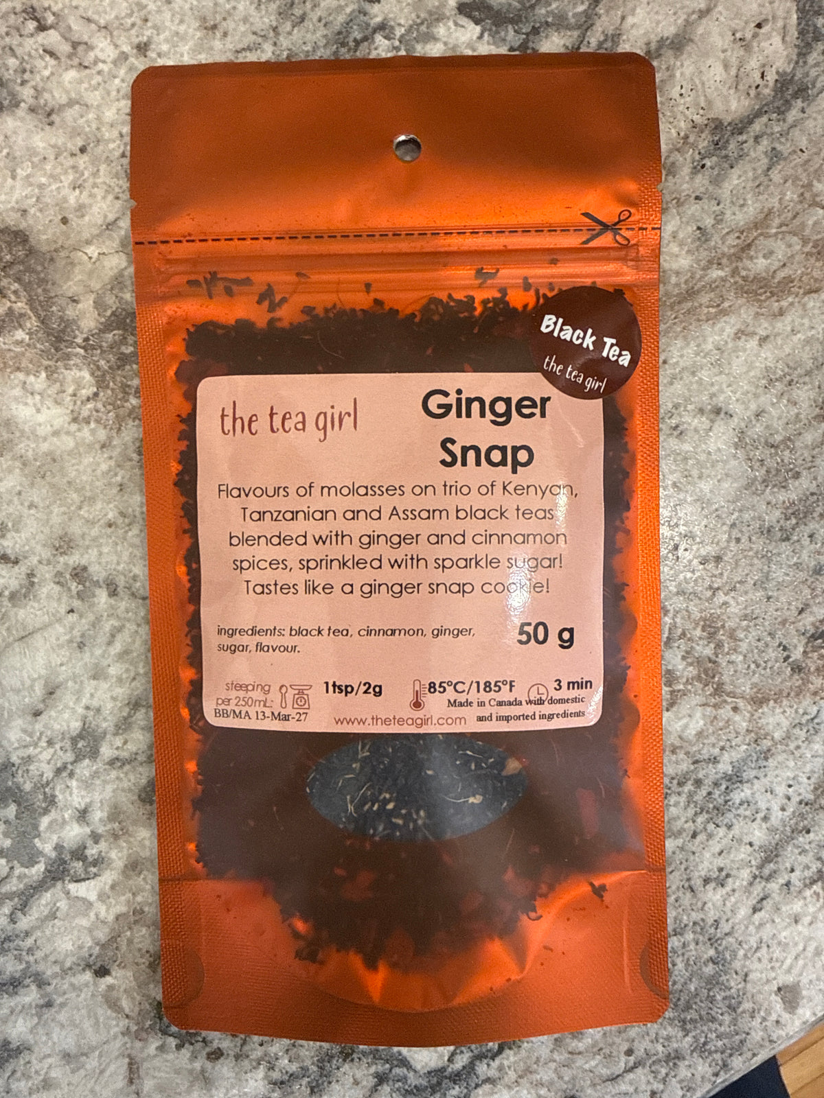 Ginger Snap Black Tea 50g
