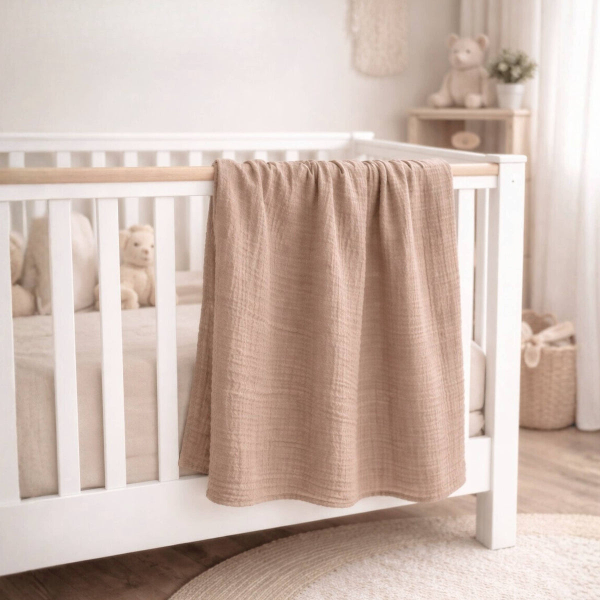 Baby Bliss - Muslin Swaddle Blanket - Caramel