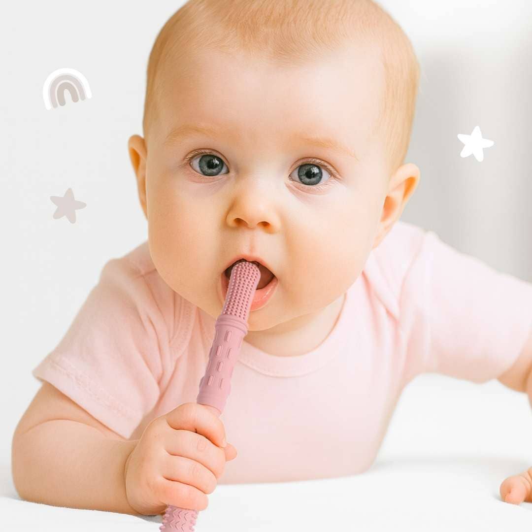 Baby Bliss - Hallow Teething Tubes - Dusty Rose/Dusty Pink/Almond
