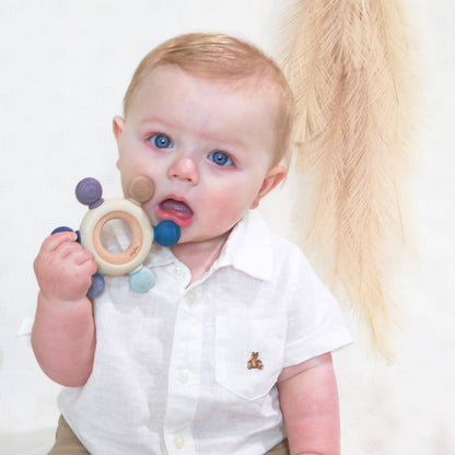 Baby Bliss - Teether Ring - Blue Tones