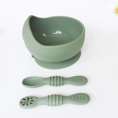 Baby Bliss - Suction Bowl & Training Spoons - Sage