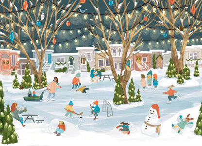 Villager Puzzles - Neighbourhood Rink | 250 Piece Puzzle | Designed in Canada