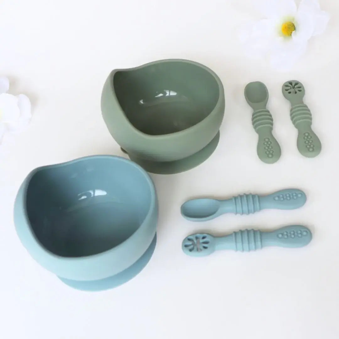 Baby Bliss - Suction Bowl & Training Spoons - Sage