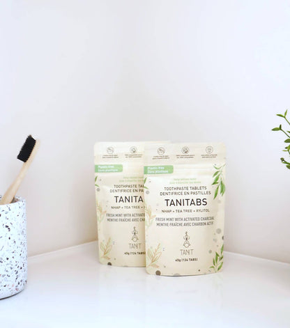 TANIT - Mint Charcoal Toothpaste Tablets-Compostable Refill 124 tabs