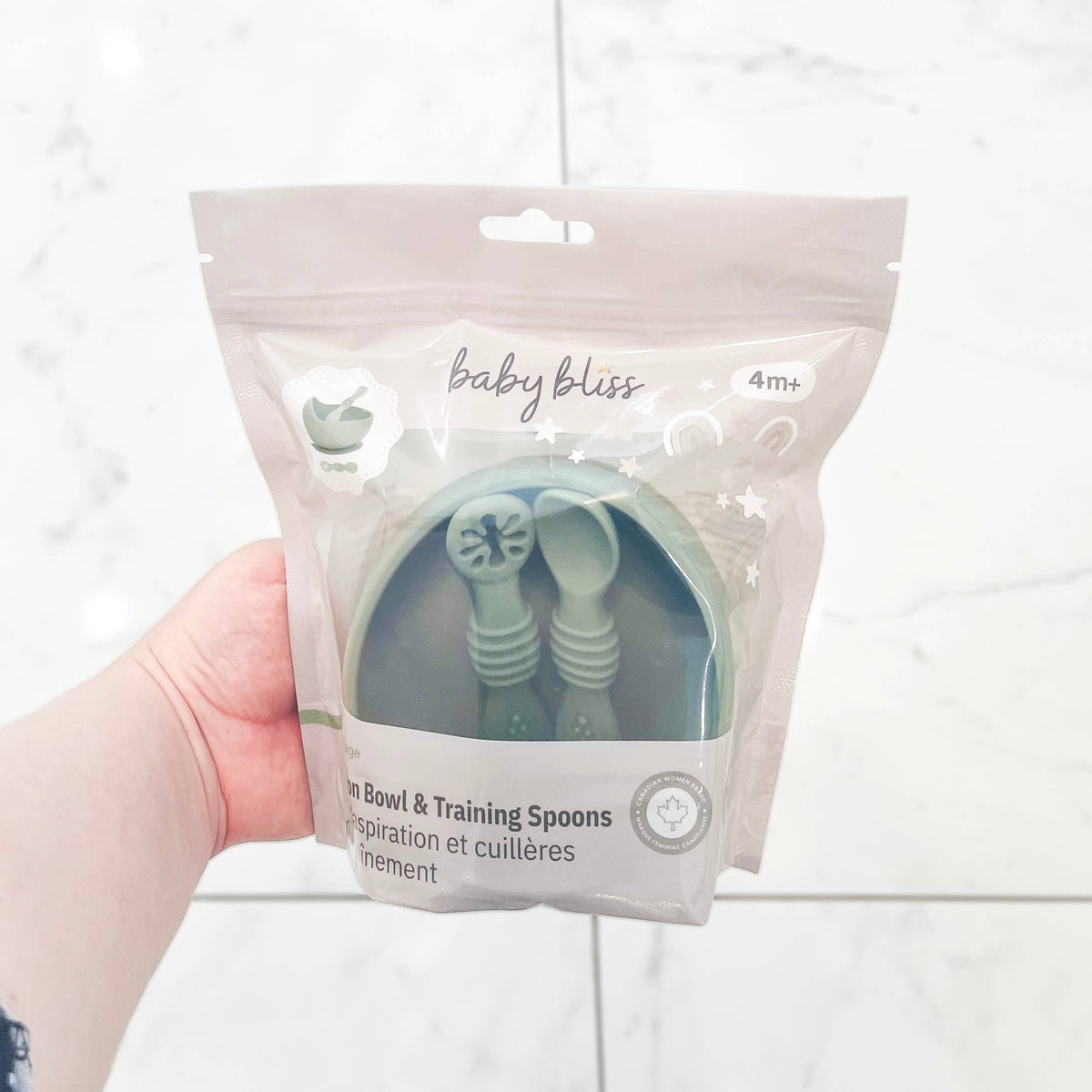 Baby Bliss - Suction Bowl & Training Spoons - Sage