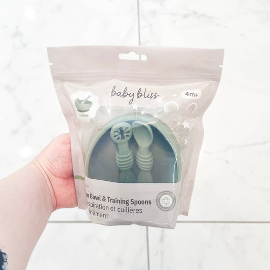 Baby Bliss - Suction Bowl & Training Spoons - Sage
