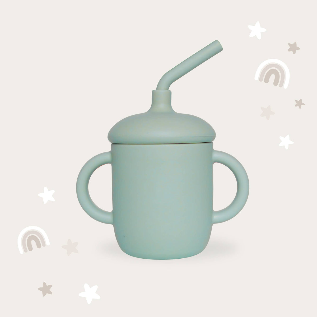 Baby Bliss - Sippy Cup with Straw, Spill-Proof & Anti-Stain - Sage