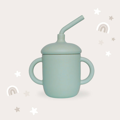 Baby Bliss - Sippy Cup with Straw, Spill-Proof & Anti-Stain - Sage