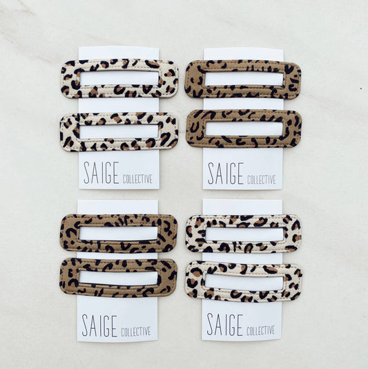 Saige Collective - Leopard Hair Barrette - Pair 