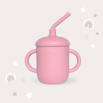 Baby Bliss - Sippy Cup with Straw, Spill-Proof & Anti-Stain - Dusty Rose