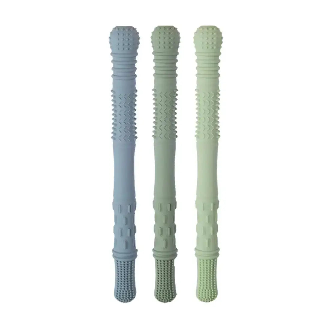 Baby Bliss - Hallow Teething Tubes - Dusty Teal, Sage & Soft Sage