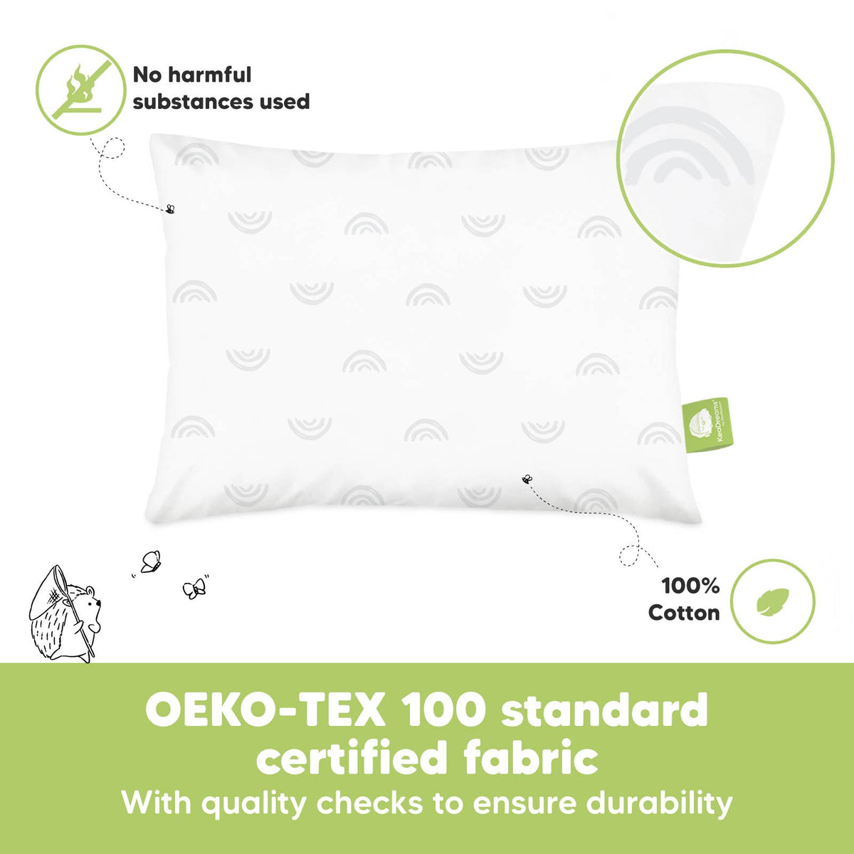 2-Pack Toddler Pillows for sleeping, 13X18