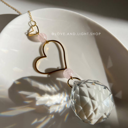 Sweetheart Rose Quartz Suncatcher