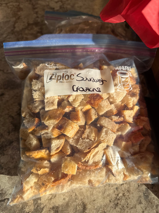 Sourdough croutons