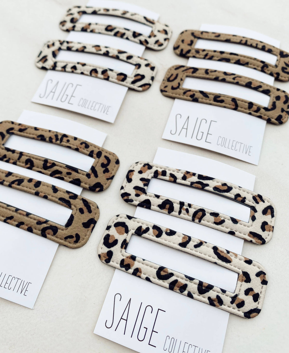 Saige Collective - Leopard Hair Barrette - Pair 