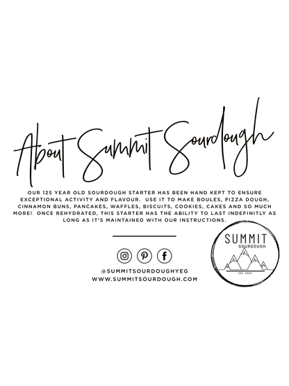 ORGANIC 130 Year Old Summit Sourdough Starter Kit