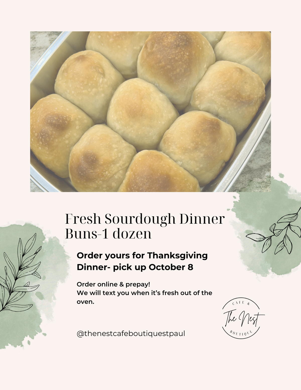 PREORDER Sourdough Dinner Buns- 1 dozen