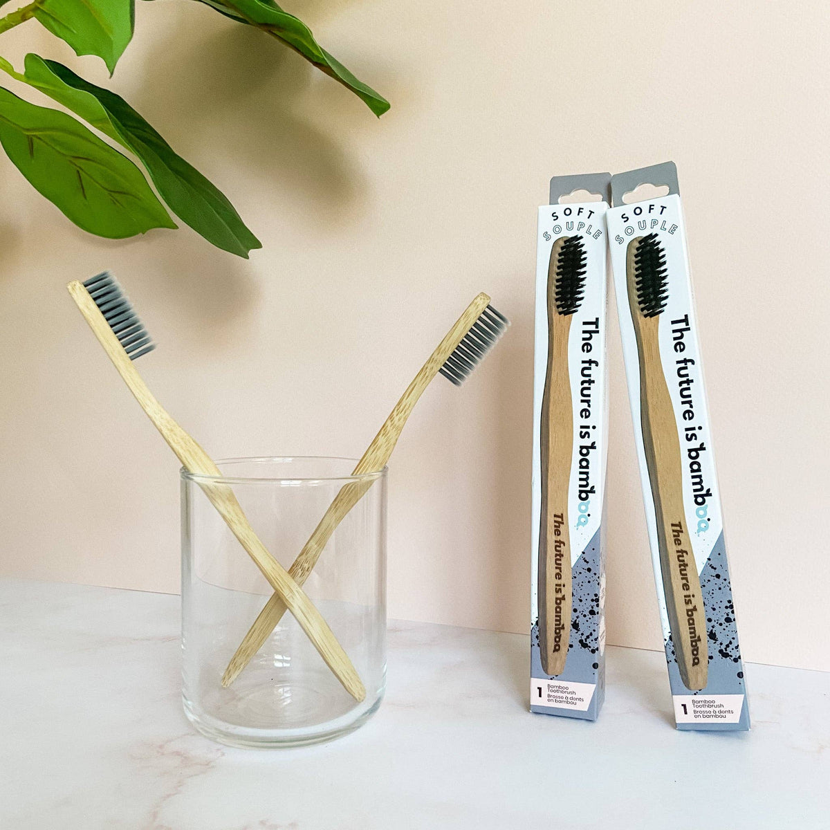 TANIT - Adult Soft Bamboo Toothbrushes - Charcoal