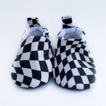 Wavy Checkerboard Baby Shoes