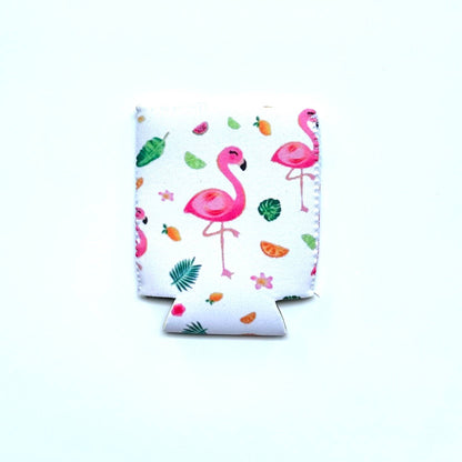 Flamingo Print Can Cooler