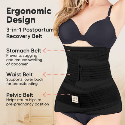 Revive 3 in 1 Postpartum Belt (Black,M/L)