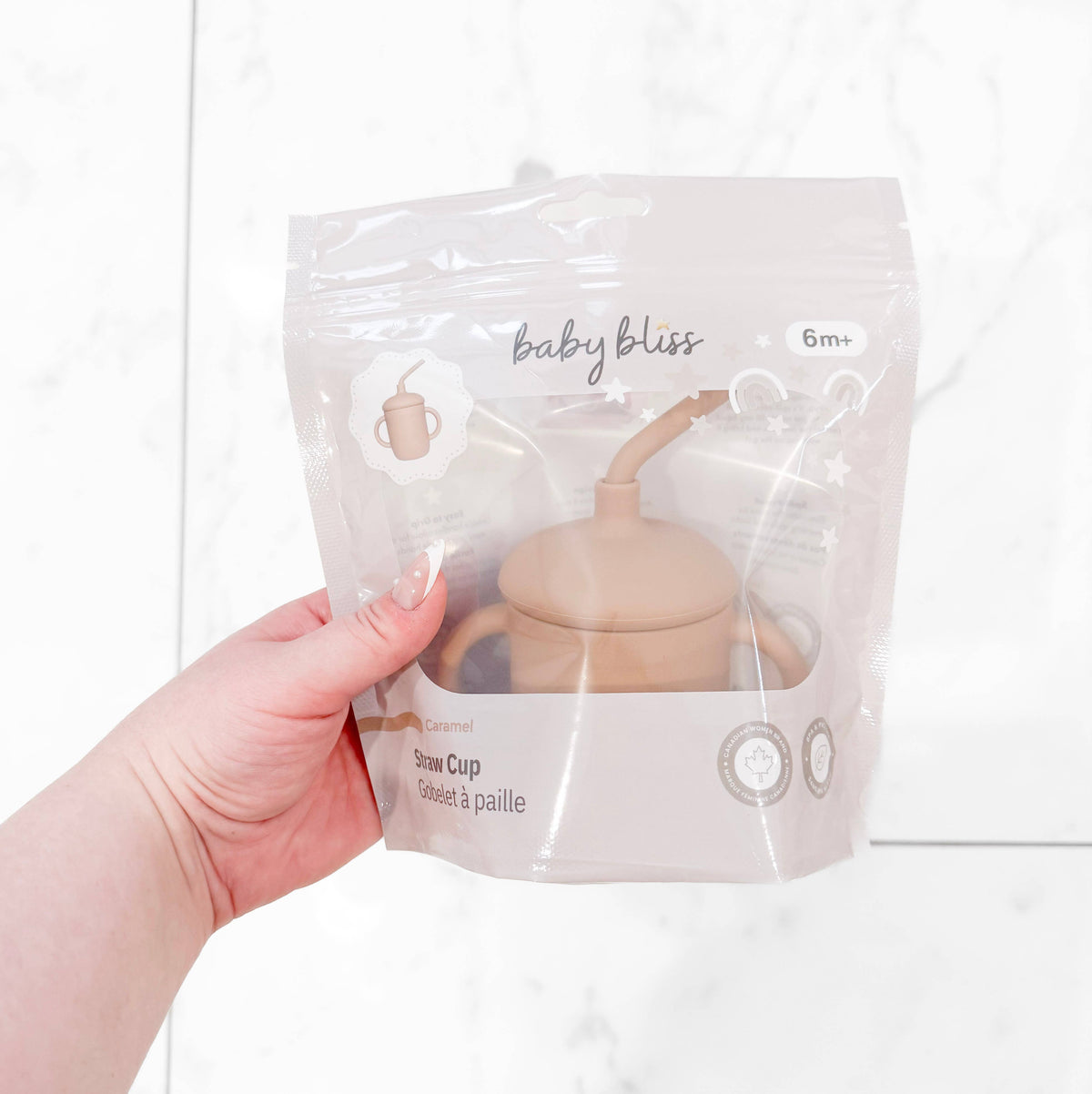 Baby Bliss - Sippy Cup with Straw, Spill-Proof & Anti-Stain - Caramel