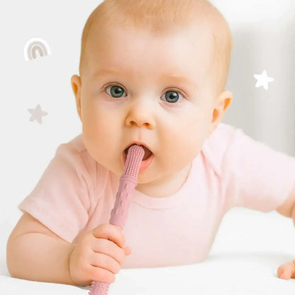 Baby Bliss - Hallow Teething Tubes - Dusty Teal, Sage & Soft Sage