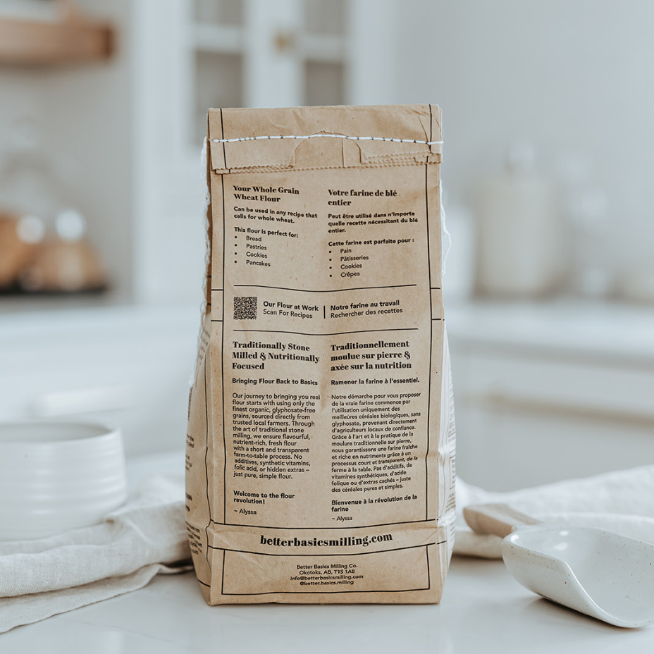 Better Basics Milling - Organic Whole Grain Wheat Flour 2kg