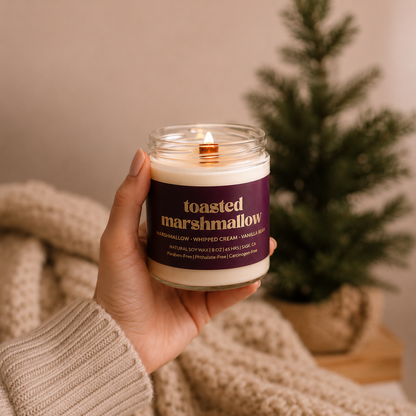 TOASTED MARSHMALLOW | 8OZ NON TOXIC SOY CANDLE