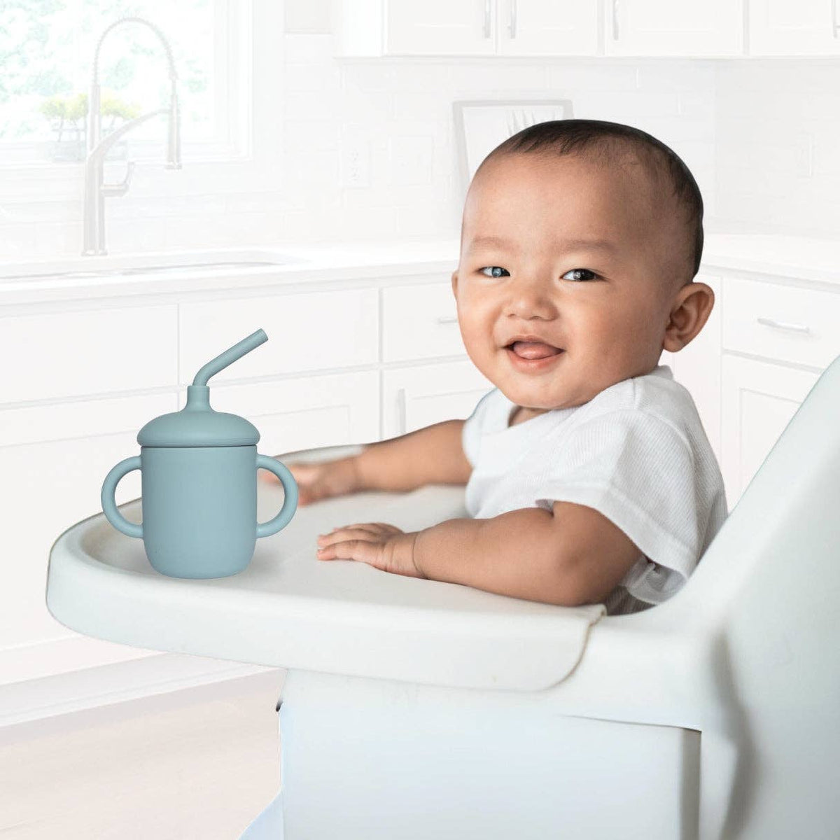 Baby Bliss - Sippy Cup with Straw, Spill-Proof & Anti-Stain - Sage