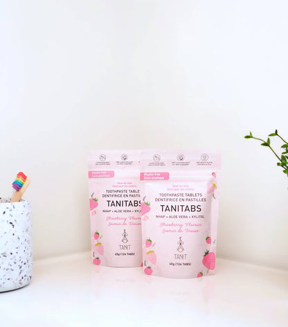 TANIT - Strawberry Toothpaste Tablets - Compostable refill -124 tabs