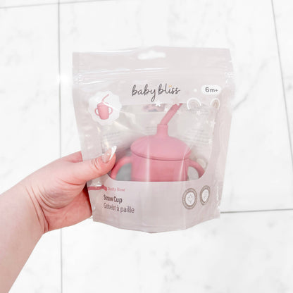 Baby Bliss - Sippy Cup with Straw, Spill-Proof & Anti-Stain - Dusty Rose