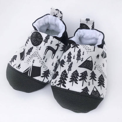 Woodland Baby Shoes: Gray Faux Suede