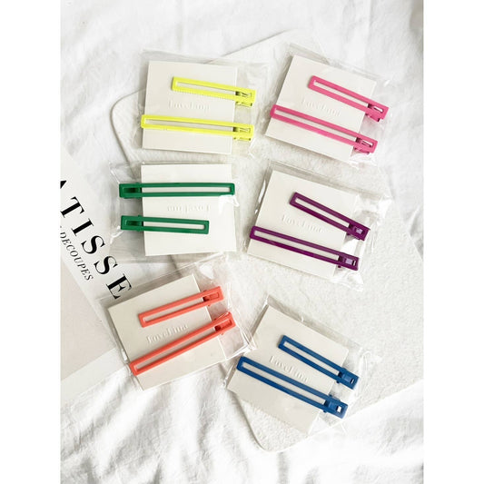 Flat Colorful Hair Clips - Assorted
